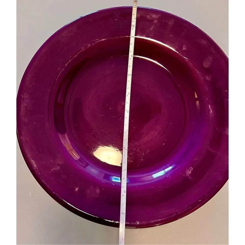 Corsica Home 11 1/4 Dinner Plate Hand Painted Eggplant/Purple Set Of 2